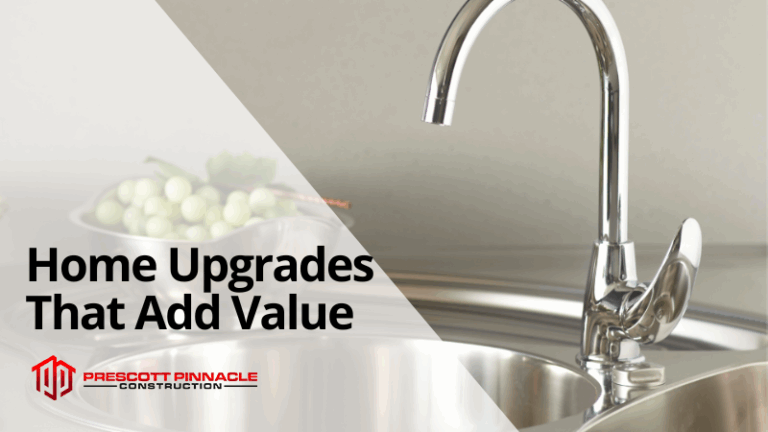 new kitchen sink with the title in the foreground Home Upgrades That Add Value