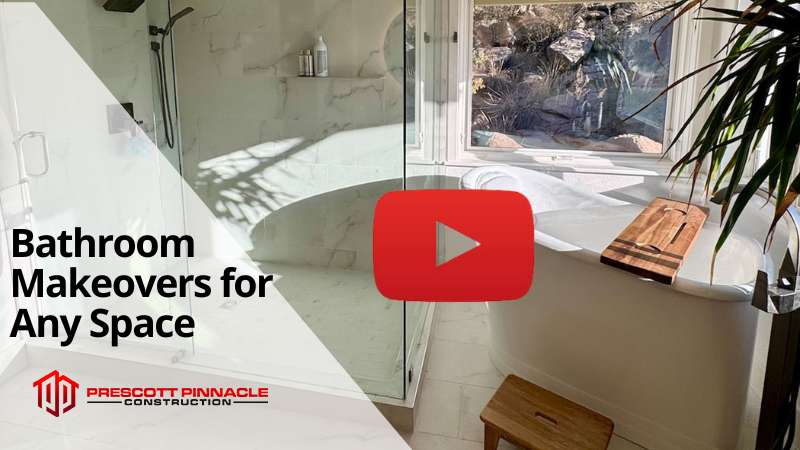 a bathroom makeover with tub and shower