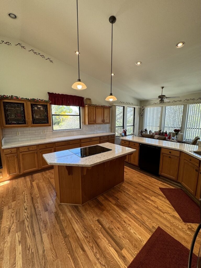 custom kitchen with cabinets and island prescott pinnacle construction